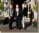 Vivienne Kyne President Castlebar,  Martin Maloney District Governor Rotary, Dolores Burke, Vice President Rotary Castlebar.