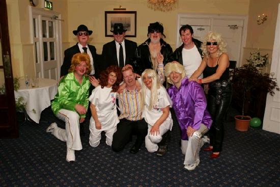 John Horkan and Seamus Kyne, Sinead Egan and Caroline Costello as Abba. Tommy Moylette, Seamus King (Blues Bros), Jim Finan (Elvis), John Kilcullen (JT) and Vivenne Kyne (Olivia Newton John)