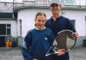 Laura Cuddy no.1 juvenile player in Ireland pictured with Garreth Barry,  Coach