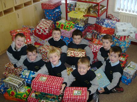 Collecting for Christmas Shoe box appeal