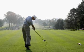 Tiger teeing of in the Ryder Cup