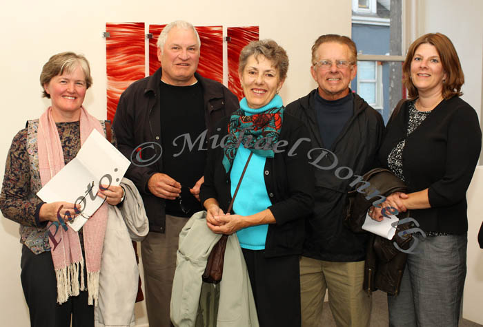 Pictured in the Linenhall Arts Centre at the official opening of "On The Edge - Contemporary Glass from Ireland and South West England" exhibition from left: Helen and Ron Halco, Swinford; Cassie Mieslik, Bernie Mieslik and Jen Mieslik, Michigan USA. Photo: © Michael Donnelly