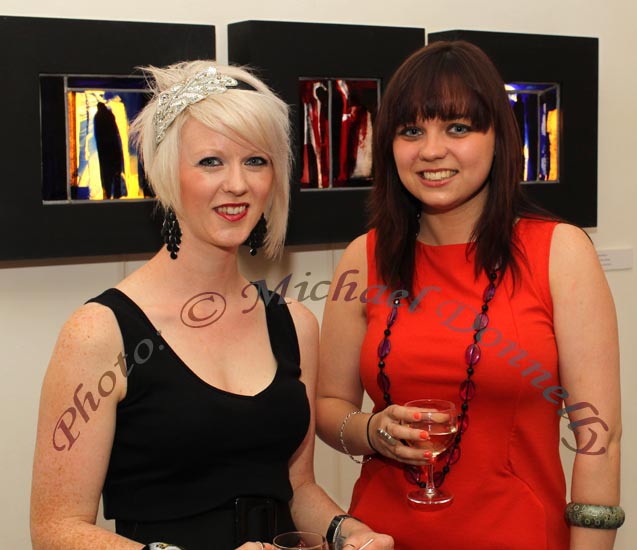 Dee Slattery and Sarah Heffernan Claremorris, pictured in the Linenhall Arts Centre at the official opening of "On The Edge - Contemporary Glass from Ireland and South West England" exhibition.Photo: © Michael Donnelly