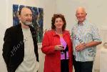 Pictured in the Linenhall Arts Centre at the official opening of "On The Edge - Contemporary Glass from Ireland and South West England" exhibition, fromleft: Paul Soye, Westport, and Joanne and Thomas Horkan Castlebar.Photo: © Michael Donnelly