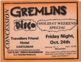 Were you ever at a Gremlins Discos? Frankie McDonald has uploaded some images in response to a discussion on the Bulletin Board.