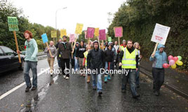 Students at GMIT hit the streets last week in protest against the introduction of 3rd Level Fees. Click on photo for more from Michael Donnelly.