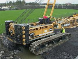Jack Loftus has photographs of the crane arriving on site for the construction of the new stand at McHale Park