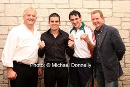 Bernard Dunne and Henry Coyle both of whom fought successfully last night at Breaffy House. Michael Donnelly photographed them back in October at the press launch of last night's event.