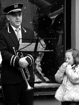 Gillian Golden has uploaded this great black and white moment from the Town Band's Christmas Eve Carol Playing. Click photo for an enlargement.
