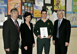 Ken Wright photographed Castlebar Davitt College Student Gary Mchale award winner in the Pramerica Spirit of Community Awards 