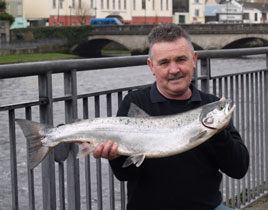 The first salmon of the 2009 season on the River Moy was caught yesterday, Friday, 6 March, by Ballina angler, Pappy Marshall. Click on photo for details.