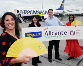 Knock Airport launch a new twice-weekly schedule flight to Alicante in Southern Spain. Click on photo for details.