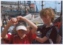 Luke Sloyan 4th Class St. Peter's N.S. Snugboro, chosen to be a Mascot at the Volvo Ocean Race in Galway. Click on photo for lots more of the big day in Galway.