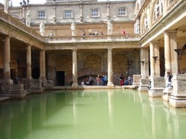 Bath, England, is famous for its Baths as introduced by Italian invaders some time back - click on photo to take the waters.