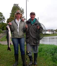 Over 7000 salmon caught on the Moy River in 2009. French angler Renate Sieber is shown here with her first salmon. Click on photo for all the latest angling news.
