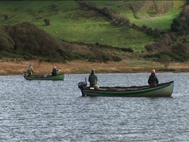 Anglers competing on Ballin Lough as the trout angling season draws towards its end for 2009. Click on photo for all the latest angling news.