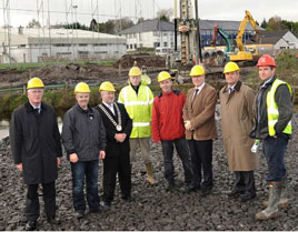 Viewing the progress so far on the new link road, between Lannagh Road and Newport Road - Click on photo for details from Tom Campbell.