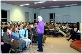 Dr Peter Harbison lecturing at a meeting of Mayo Historical and Archaeological Society. Click on photo for details.