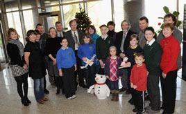 The winners of the recycled Christmas decorations competition receive their awards at Aras an Chontae. Click on photo for more from Tom Campbell and Sharon Cameron.