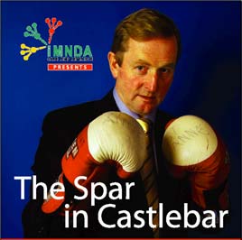 Would you get into the ring with Enda for IMNDA? Click on Enda's gloves for details of the Spar in the 'Bar. 