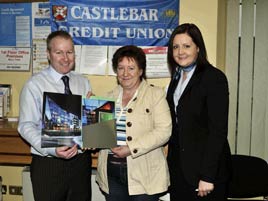 Bridie Jennings winner of a weekend away prize from Castlebar Credit Union. Click on photo for more from Ken Wright.