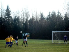 GMIT Mens soccer team in action in the Colleges & Universities Football League 1/4 Final. Click on photo for the details.