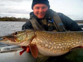 Fish on Friday? No - a large pike caught in a lake near Castlebar last weekend by Markus Muller of the NW Fisheries Board. Click on photo for more angling news.
