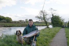 Michael Tiernan with his 9.5lbs salmon caught on the fly near Foxford Town. Click on photo for the latest angling news.
