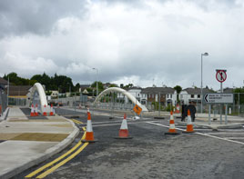 Jack Loftus has a photo of the new bridge across the Castlebar River which is nearing completion. Click on photo for more.