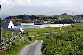 Frank Cawley asks 'Will you meet me on Clare Island?'. Click on photo to accompany Frank on his tour of Clare Island.