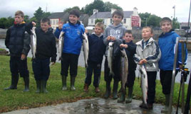 These youngsters are very pleased with their catch of salmon on the River Moy at the recent juvenile anglers day. Click on photo for more.