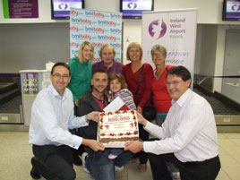 The 800,000th Bmibaby passenger was welcomed at Knock Airport recently. Click on photo for details.