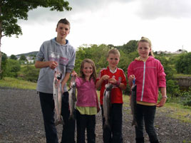 Successful young anglers on the Ballisodare fishery. Click on photo for more details