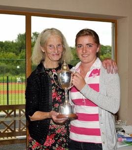 Ann Garavan presents Aisling Towey, with the Presidents Cup. Click on photo for more Castlebar Tennis Club winners from Ken Wright.