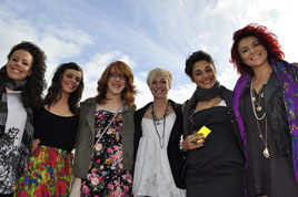 The cast of Fame at last Friday's HGV Road Safety event in Castlebar. Click on photo for more Alison Laredo.