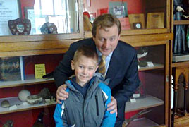 Young Tristan Steele met Enda Kenny on polling day last Friday. Click on photo for details.