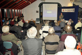 Part of the large crowd who attended the talk given by Richard Kirwan author of 'If Maps Could Speak' in Castlebar Library. Click above for more.