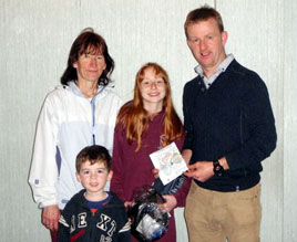 Presentation to the winner of the St Patrick's Day Road Safety Art Competition. Click on photo for details.