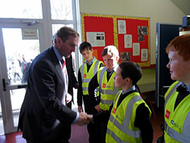 An Taoiseach, Enda Kenny, was special guest of honour at St. Patrick's BNS yesterday when their 4th Green Flag was raised.