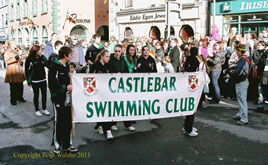 Castlebar Swimming Club marching in this year's St. Patrick's Day Parade. A look back to March from Eoin Walshe.