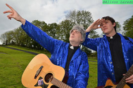 My Lovely Horse? Ted and Dougal singing at the Fr Ted Fancy Dress Party at Mulroys Bar Ritz. Click above for more from Alison Laredo.