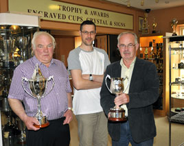 Michael Haverty and Oliver Kelleher with the trophies for the upcoming European Racquetball Championships to be held in Germany. Click for the details from Ken Wright.