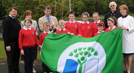 Tom Campbell photographed the teachers and pupils of Burriscarra NS raising the Green Flag for environmental excellence.