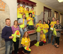 Safety kits for the 300 new students at GMIT Castlebar, organised by Mayo County Council. Click on photo from Michael Donnelly for the details.