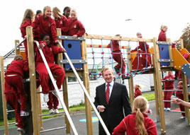 An Taoiseach, Enda Kenny opened the new playground at St. Angela's National School. Click on photo for more from Joy Heverin.