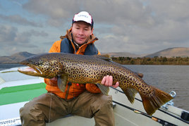A giant ferox trout from Lough Corrib. Click photo to read the first angling report from the Western Lakes for 2012.