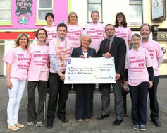 Presentation of cheque proceeds from Turn Claremorris Pink Day.