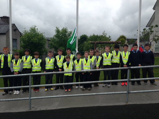 St Patrick's boys proudly raise their latest Green Flag. Click on photo for the full details and excitement on receiving this award.