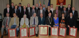 Tom Campbell photographed current and previous Castlebar Town Councillors presented with awards in acknowledgement for their services. Click on photo for more details.