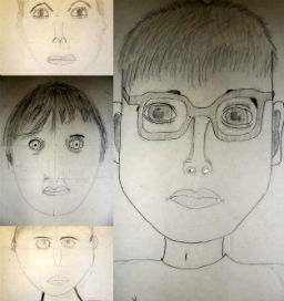 Self portraits done recently during a visit to the Linenhall Arts Centre by Mr McHugh's 5th class at St. Pats. Click to view the school's class websites.